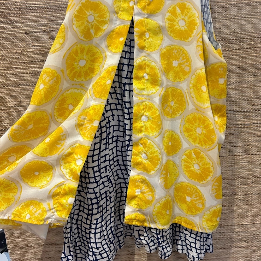 Anthropologie Porridge Yellow Lemon Swing Top Women’s Medium - Picture 6 of 7